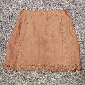 Girls faux suede cutout western skirt Acadamia